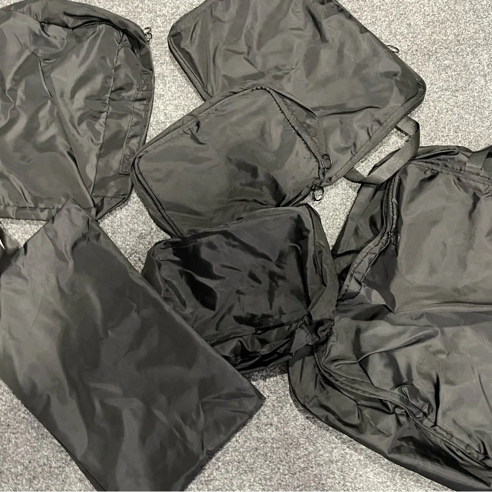 NWT 6 Pc Black Set Packing Cubes Travel Bag